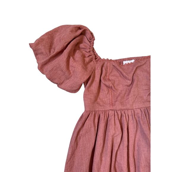 A Collective Story Puff Sleeve Babydoll Minidress pink women’s  sz medium - Picture 3 of 9